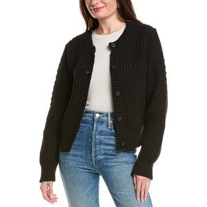 Color Block Womens  Cardigan, Black